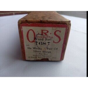 5/$25 Antique QRS 7687 Piano Roll He Wears A Pair Of Silver Wings 7687 R19